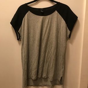 Basic Grey Forever21 Tee with See-Thru Sleeves (S)